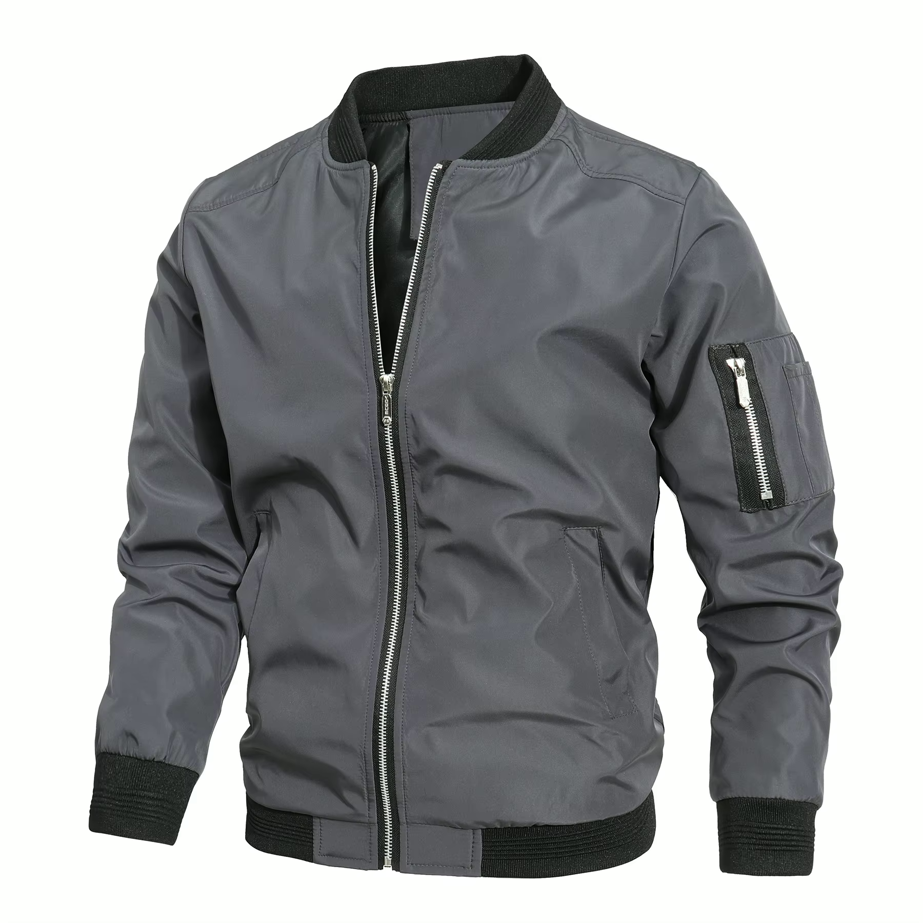 Zenio Bomber Men Essensio – Lightweight Water-Repellent Jacket with Zip & Ribbed Finishes