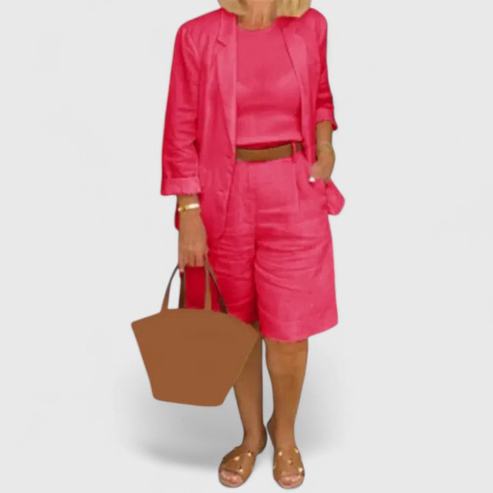 Summer Elegant Suit 2-Piece Set – Waist-Defining Fit & All-Day Comfort