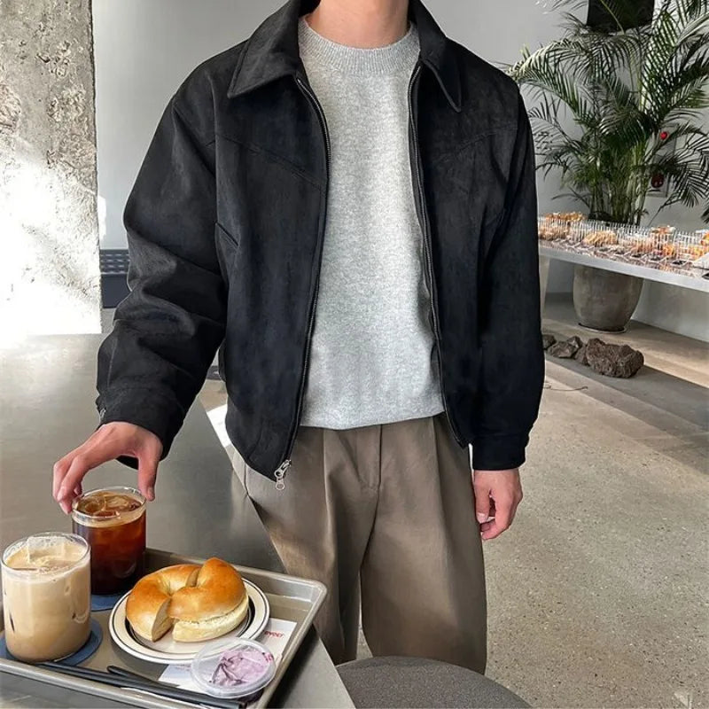 Eric Men's Coat – Elegant & Modern Leather Coat for a Timeless Style