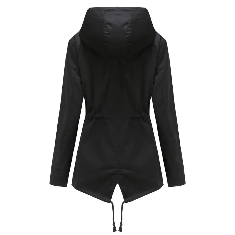 Madeline Manteau Waterproof Women – Adjustable Hood, Lightweight & Durable for Rain