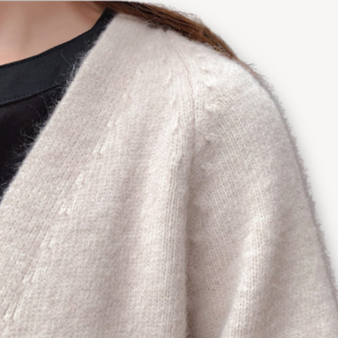 Lennon Women's Long Knit Vest – Open Model with Long Sleeves for Everyday Use