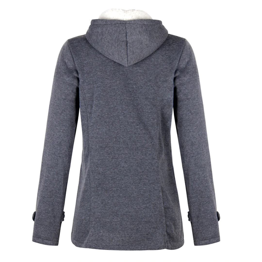 Katalina Women's Long Winter Coat – Elegant, Warm with Integrated Hood & Practical Pockets
