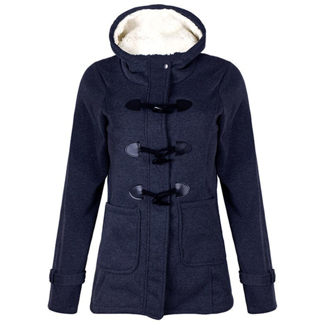 Katalina Women's Long Winter Coat – Elegant, Warm with Integrated Hood & Practical Pockets
