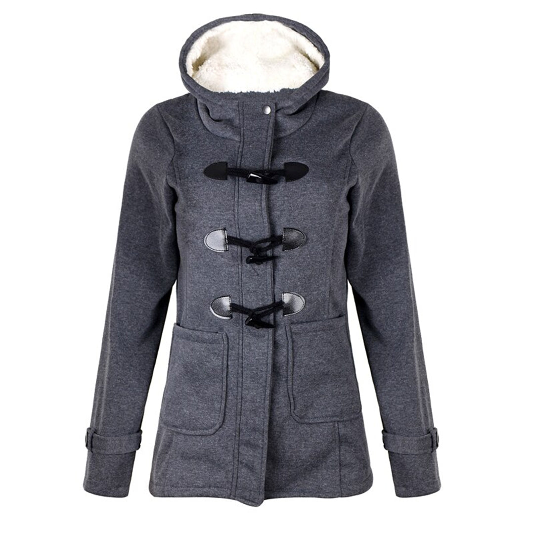 Katalina Women's Long Winter Coat – Elegant, Warm with Integrated Hood & Practical Pockets
