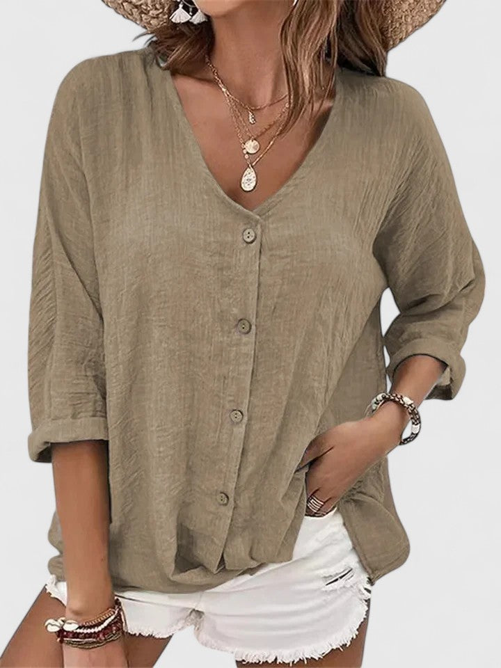 V-Neck Summer Women's Top – Timeless Flattering Fit