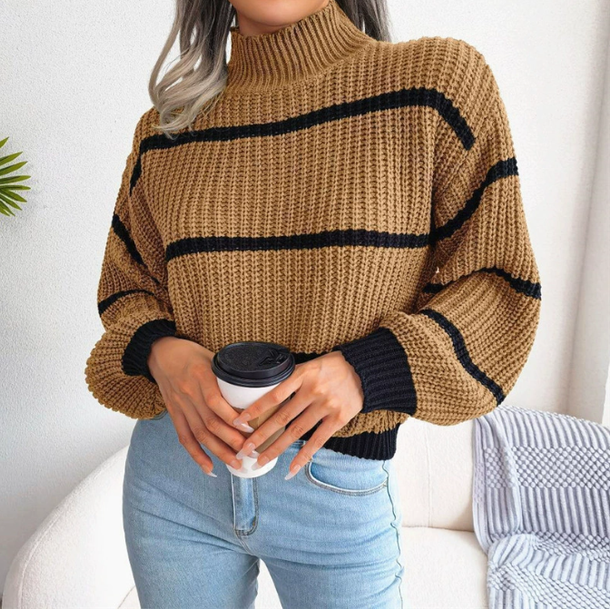 Ariyah Women's Sweater – Sweater with High Neck in Soft Knit Chic & Comfortable for Winter