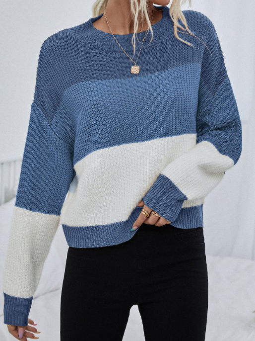 Rebecca Sweater Woman – Oversized Striped Sweater in Soft & Warm Knit for Autumn-Winter