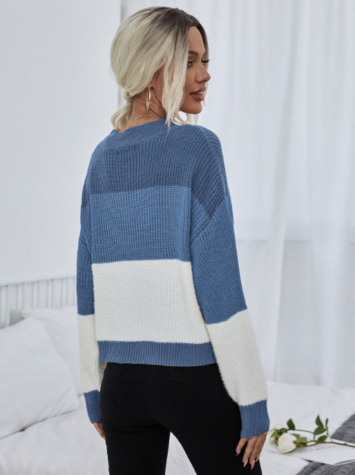 Rebecca Sweater Woman – Oversized Striped Sweater in Soft & Warm Knit for Autumn-Winter