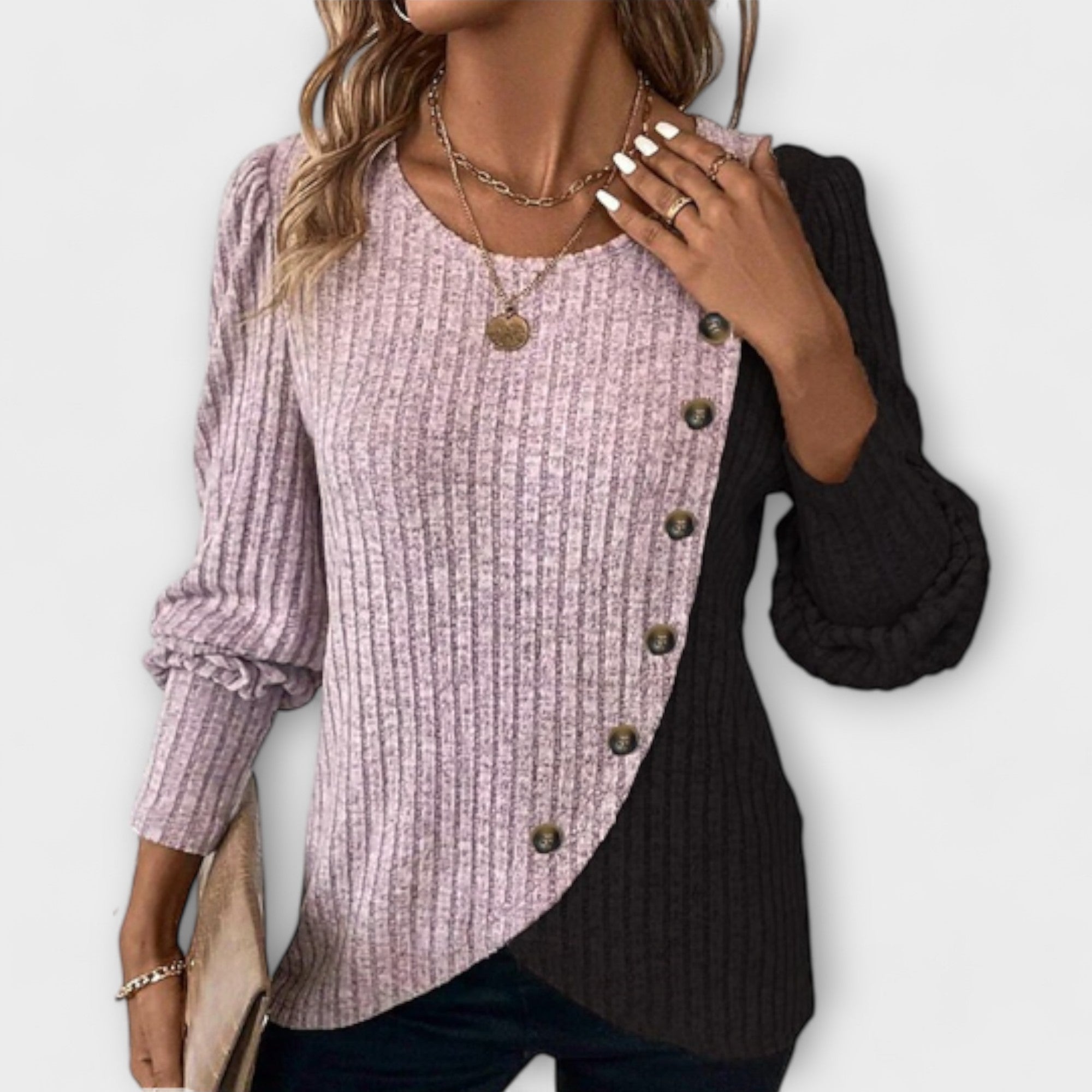 Knit Button Front Women's Top – Flattering Silhouette & Soft Touch Fabric
