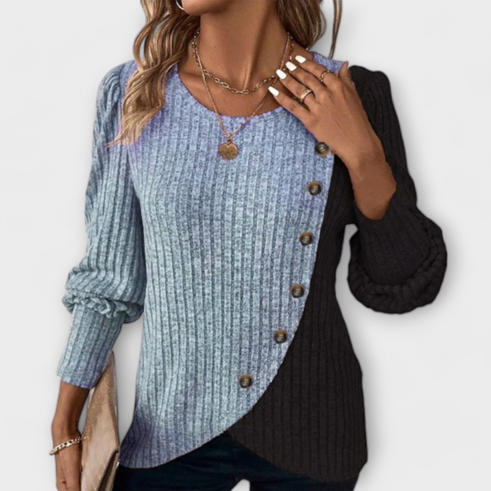 Knit Button Front Women's Top – Flattering Silhouette & Soft Touch Fabric