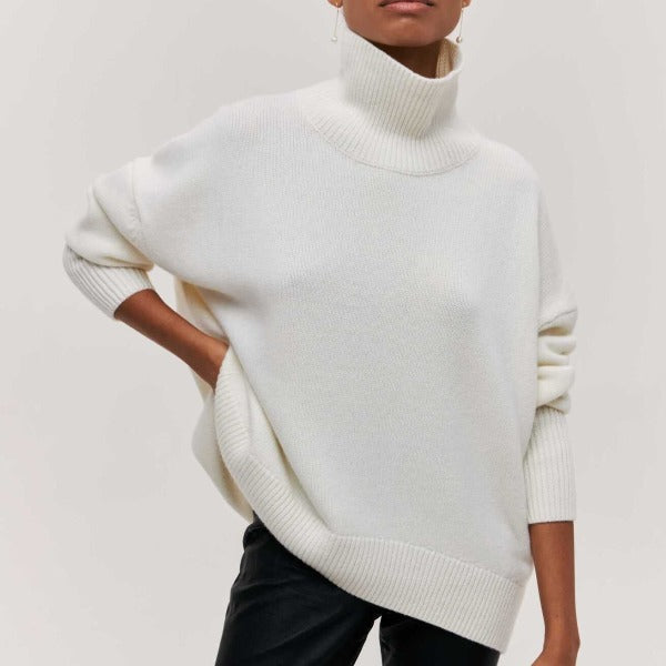 Camille Women's Winter Sweater – Soft Comfortable Knit & Slightly Loose Chic Cut