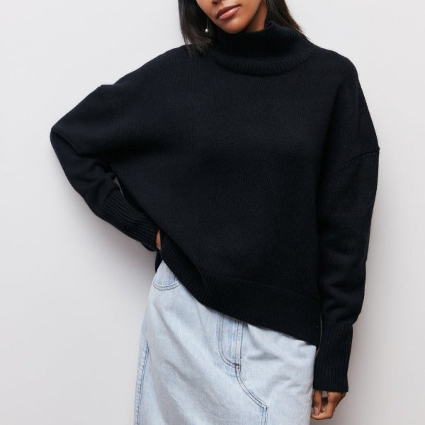 Camille Women's Winter Sweater – Soft Comfortable Knit & Slightly Loose Chic Cut