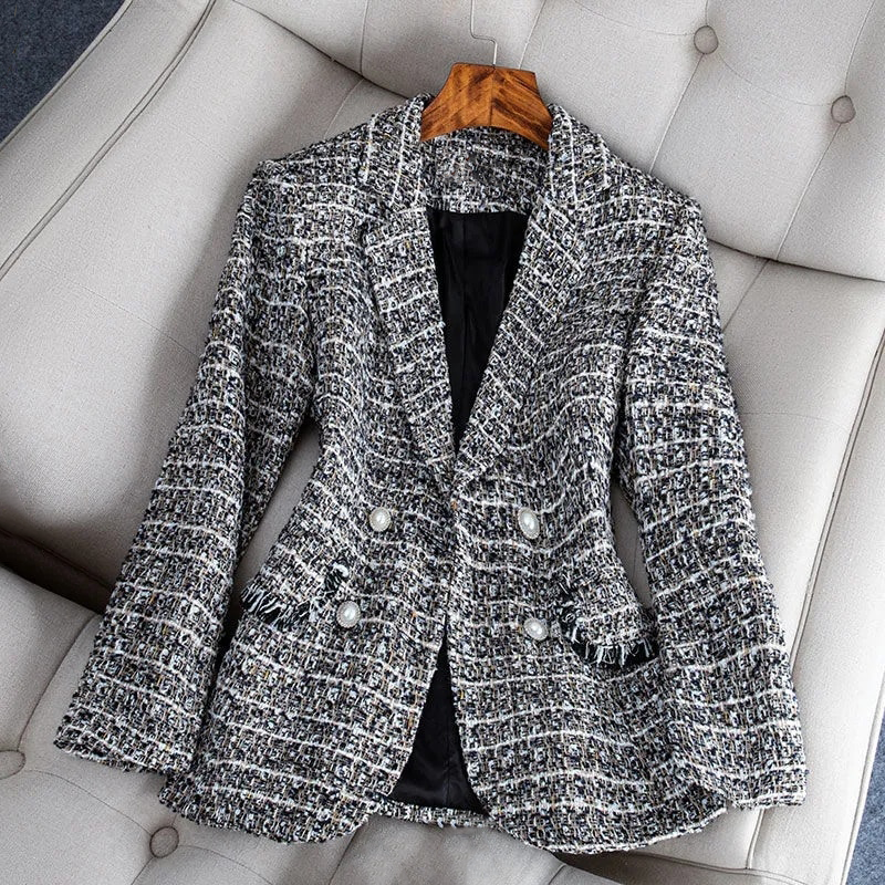 Nataly Blazer Femme – Elegant & Modern Tweed Blazer for a Versatile Chic Style