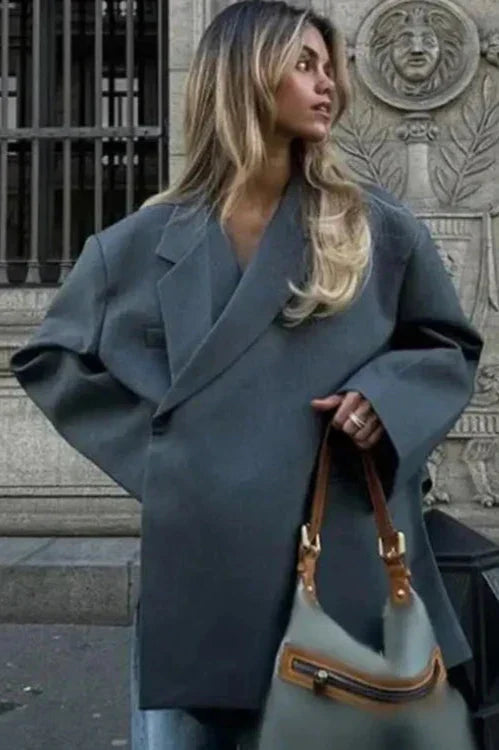 Morgan Blazer Oversize Woman – Chic Long Jacket with Structured Lapel & Relaxed Fit Cut
