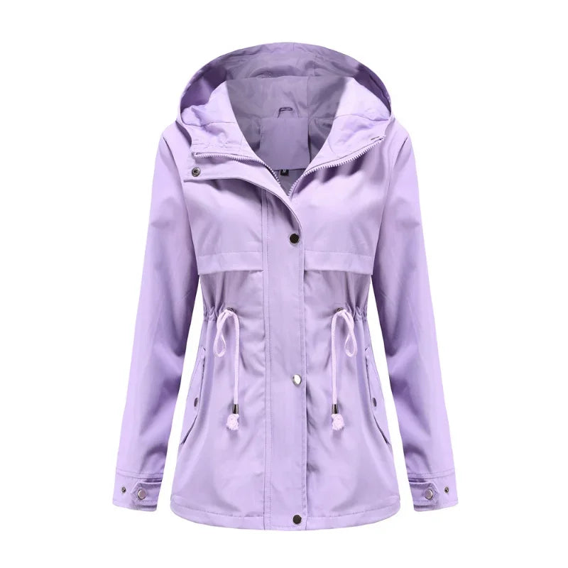 Madeline Manteau Waterproof Women – Adjustable Hood, Lightweight & Durable for Rain