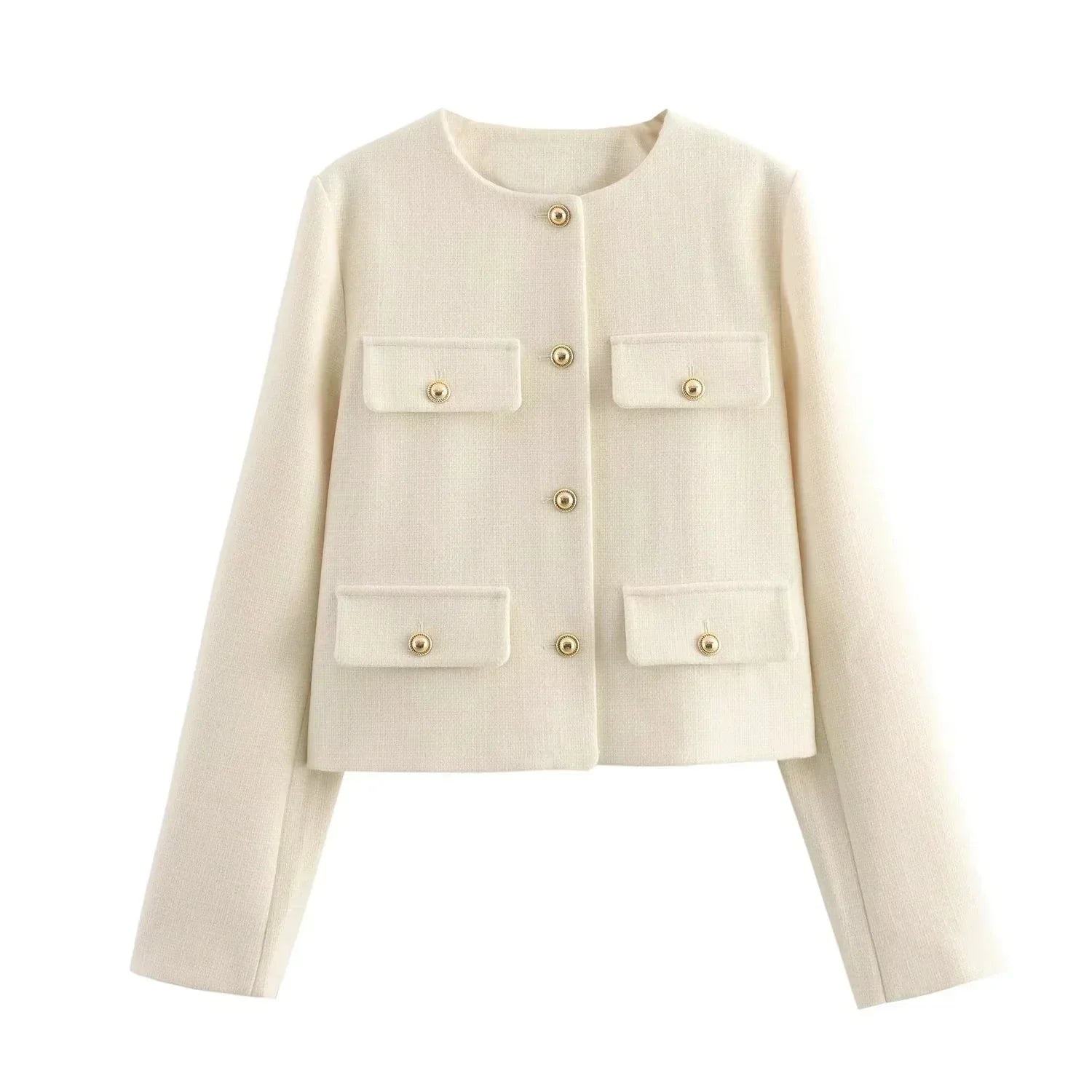 Sara Luxury Women's Jacket – Fitted Jacket with Golden Buttons and Elegant Silhouette