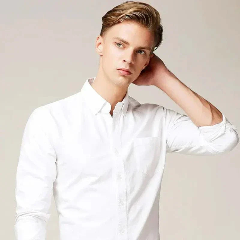 Slim Fit Button-Up Long Sleeve Shirt – Smart Casual Essential