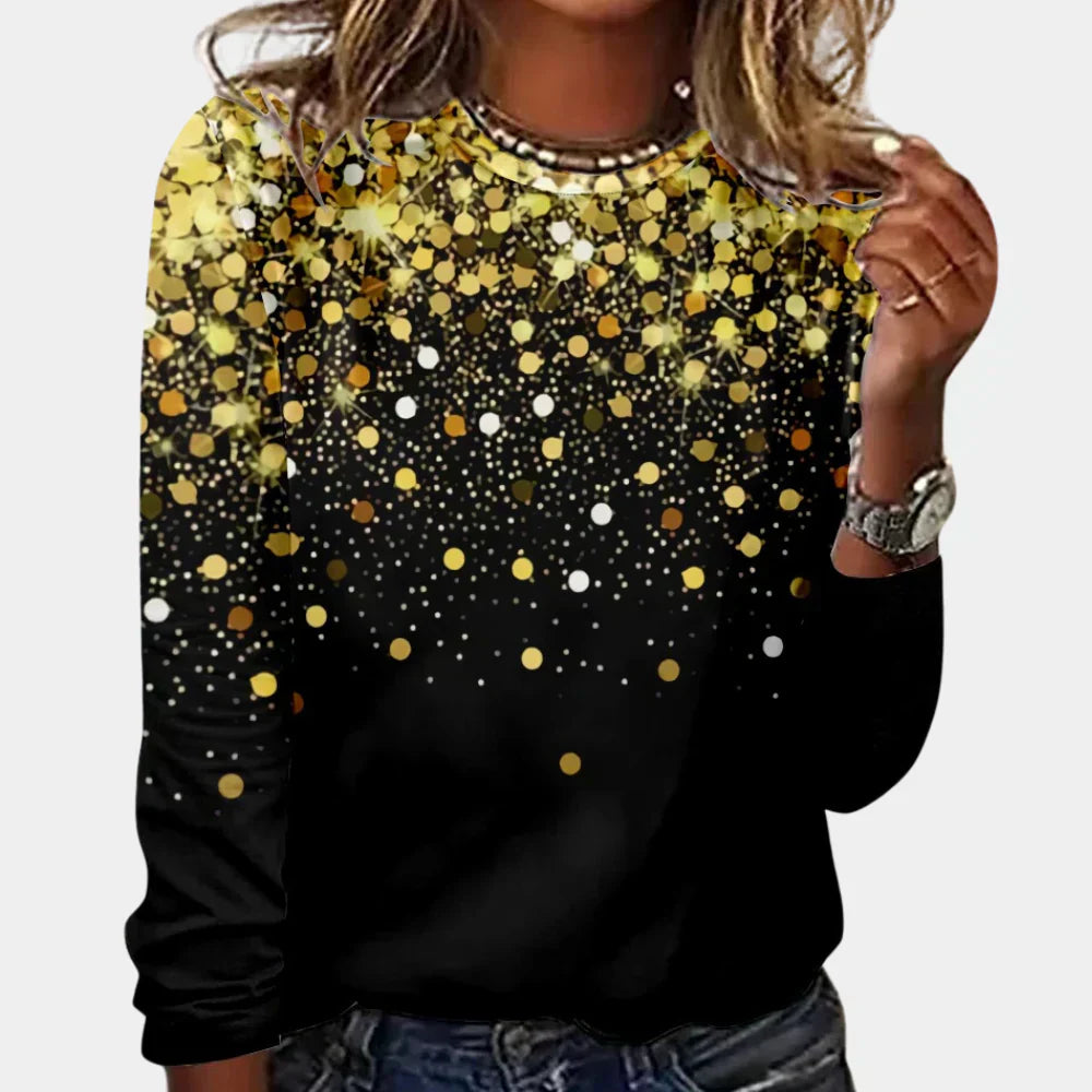 Desireey Women's Christmas Sweater with Shiny Stars – Casual Fit & Festive Style