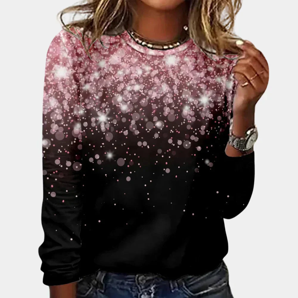 Desireey Women's Christmas Sweater with Shiny Stars – Casual Fit & Festive Style