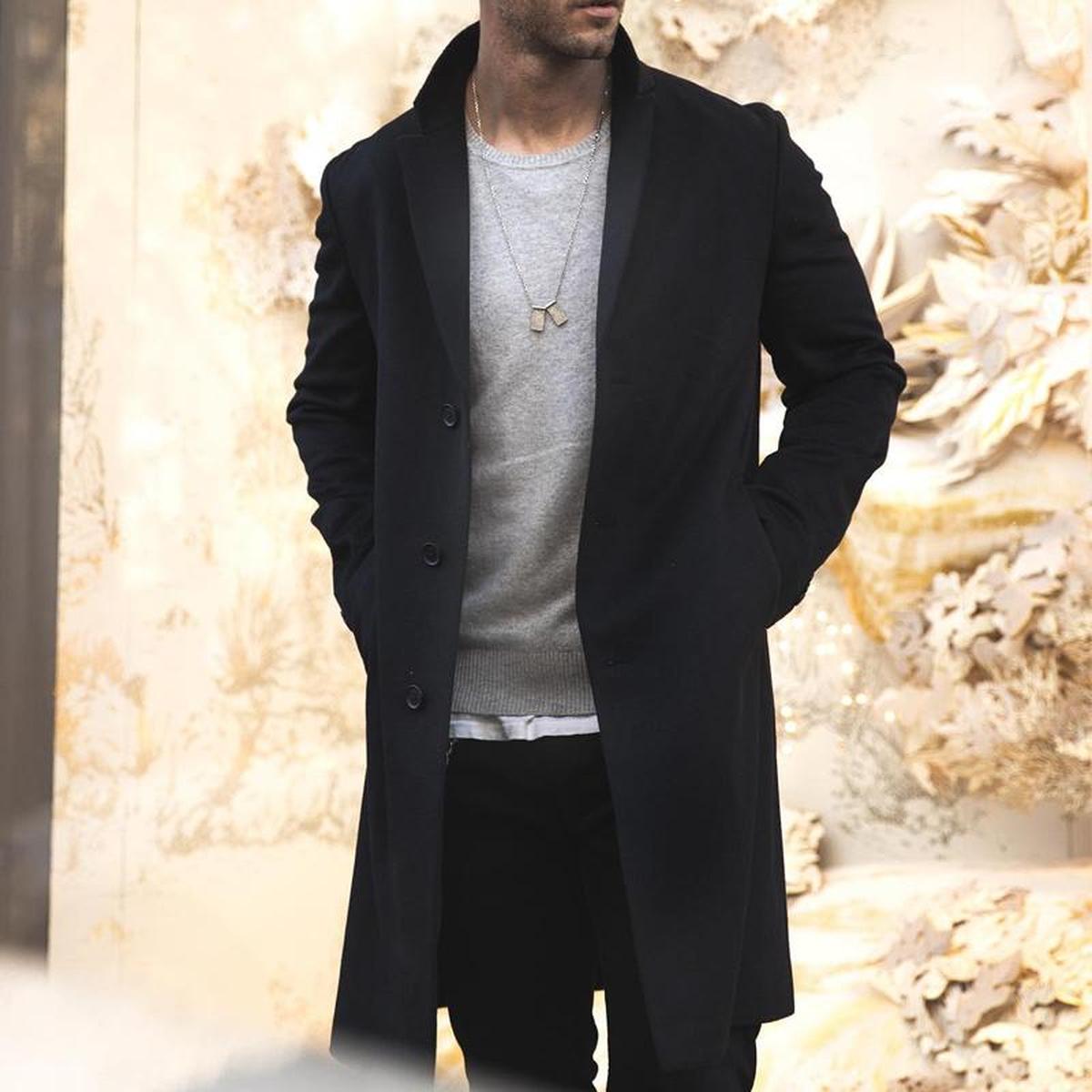 Norlan Men's Single-Breasted Coat – Slim Fit & Modern Style