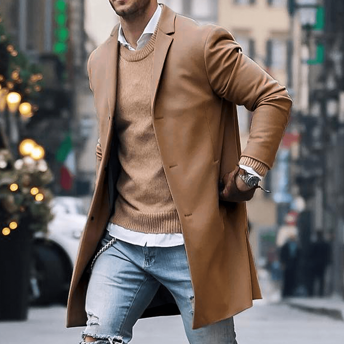Norlan Men's Single-Breasted Coat – Slim Fit & Modern Style