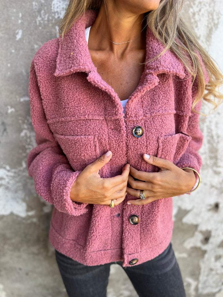 Women's Joanna Coat in Mixed Wool for Autumn – Elegant Buttoned Coat with Notched Collar