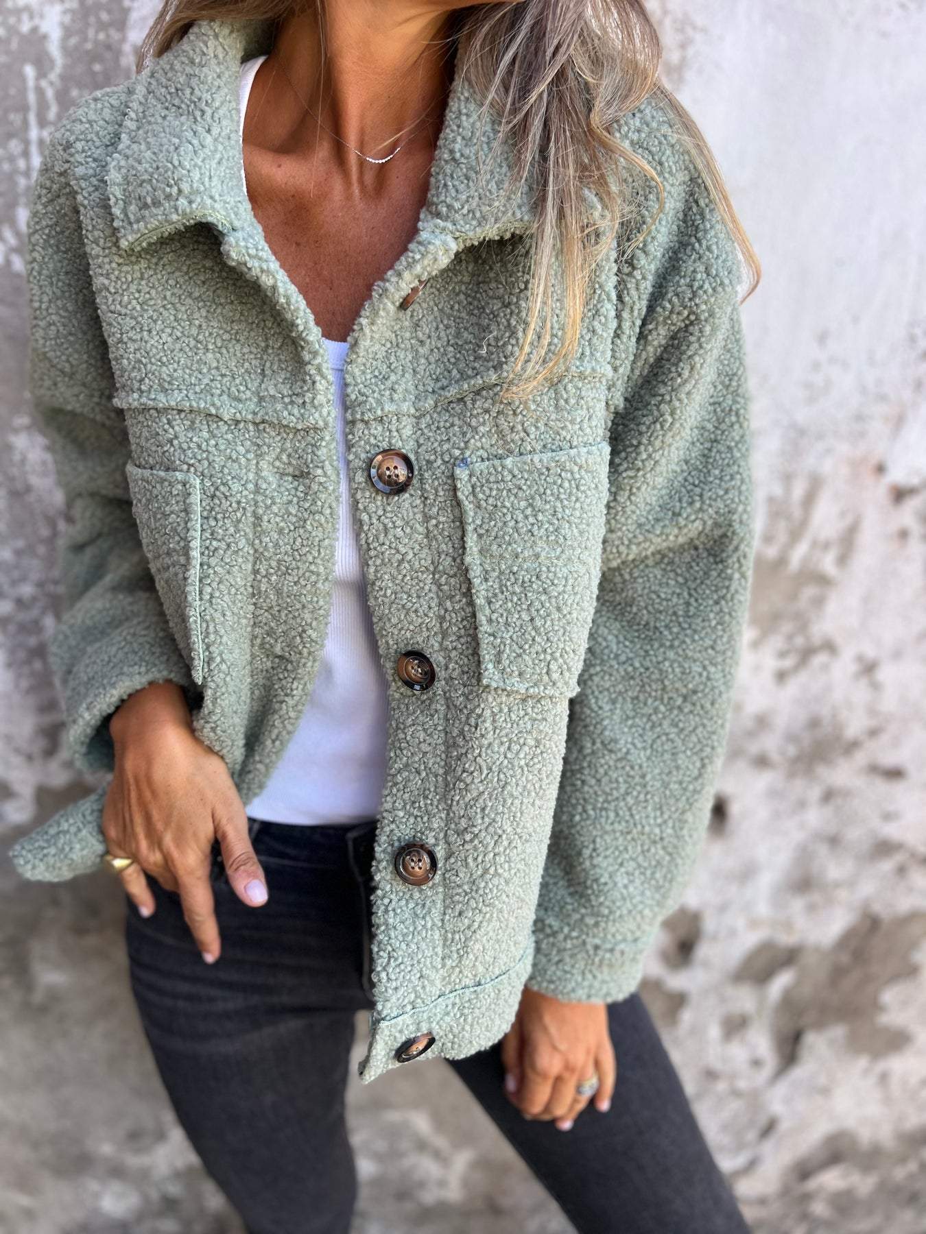 Women's Joanna Coat in Mixed Wool for Autumn – Elegant Buttoned Coat with Notched Collar