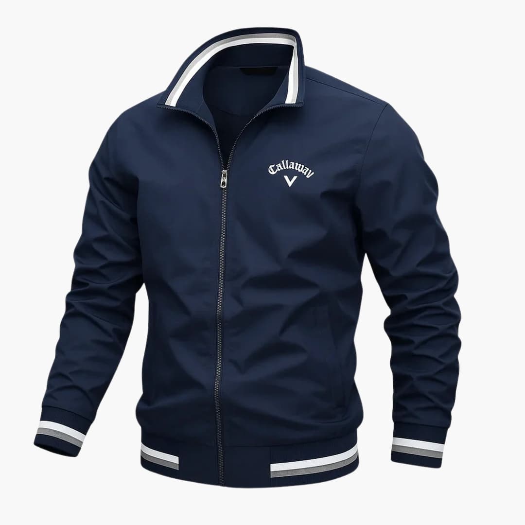 Everleigh Men's Zip-Up Jacket – Stand Collar, Regular Fit & Elegant Woven Fabric