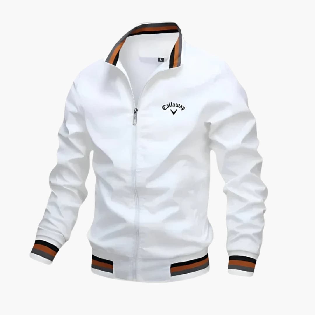 Everleigh Men's Zip-Up Jacket – Stand Collar, Regular Fit & Elegant Woven Fabric