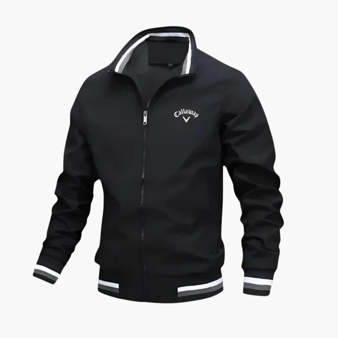 Everleigh Men's Zip-Up Jacket – Stand Collar, Regular Fit & Elegant Woven Fabric