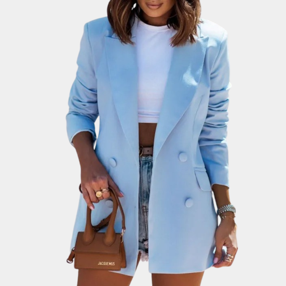Evie Blazer Femme – Elegant Mid-Length Blazer in Premium Fabric Available in Multiple Colors