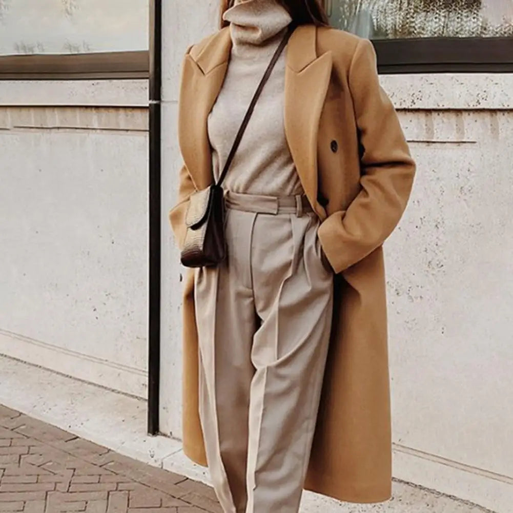 Audrey Long Coat Woman – Elegant Structured Coat with Modern and Urban Style