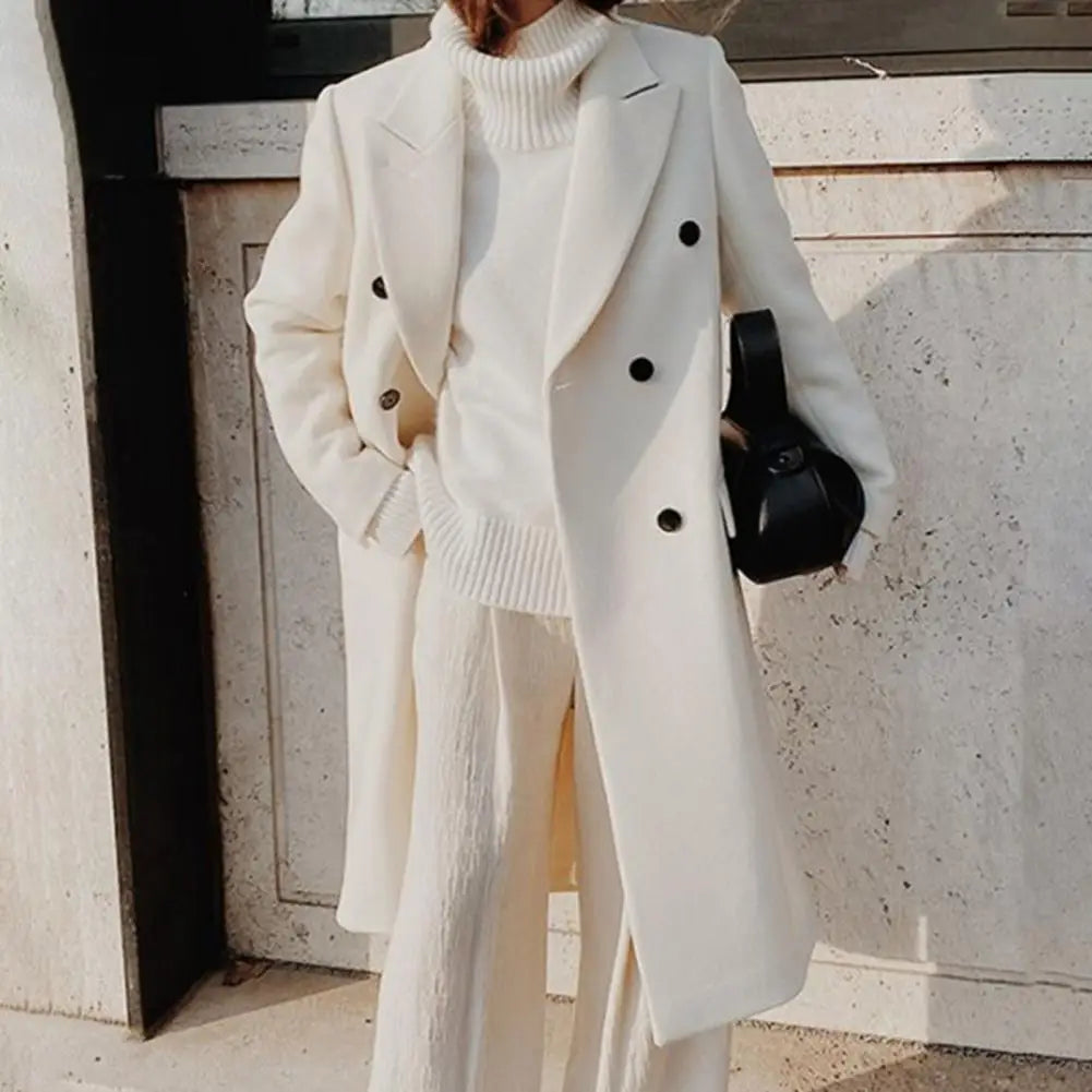 Audrey Long Coat Woman – Elegant Structured Coat with Modern and Urban Style