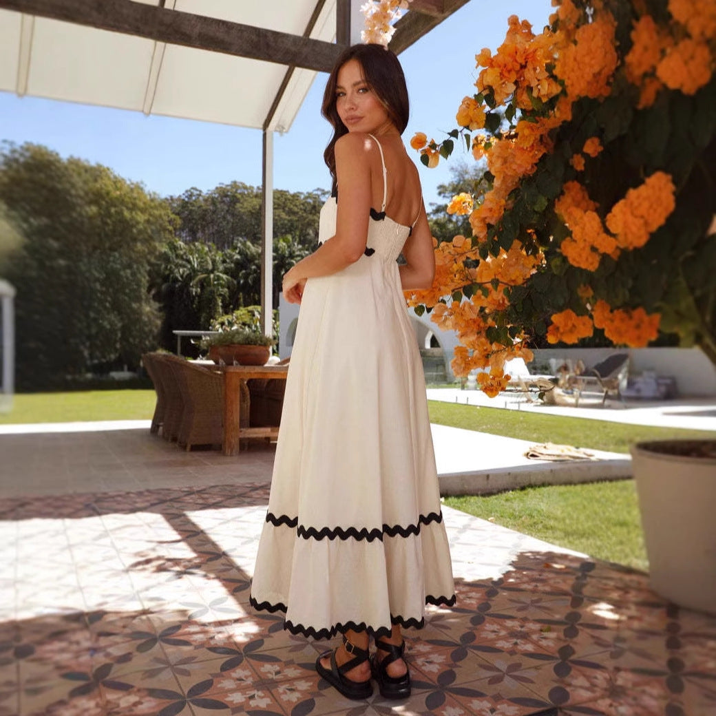 Women's A-Line Maxi Dress – Spaghetti Straps Beach Design
