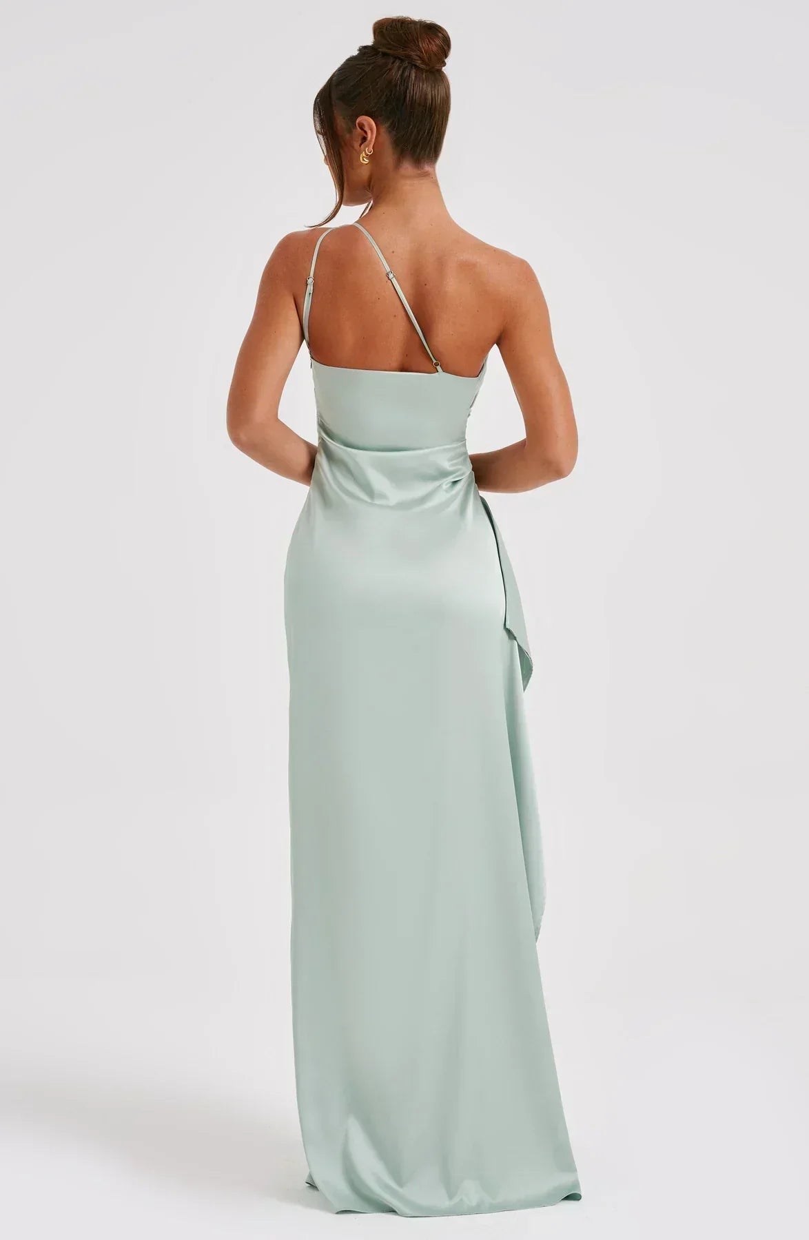 Women’s Asymmetric Evening Maxi Dress – Elegant Gown with High Split