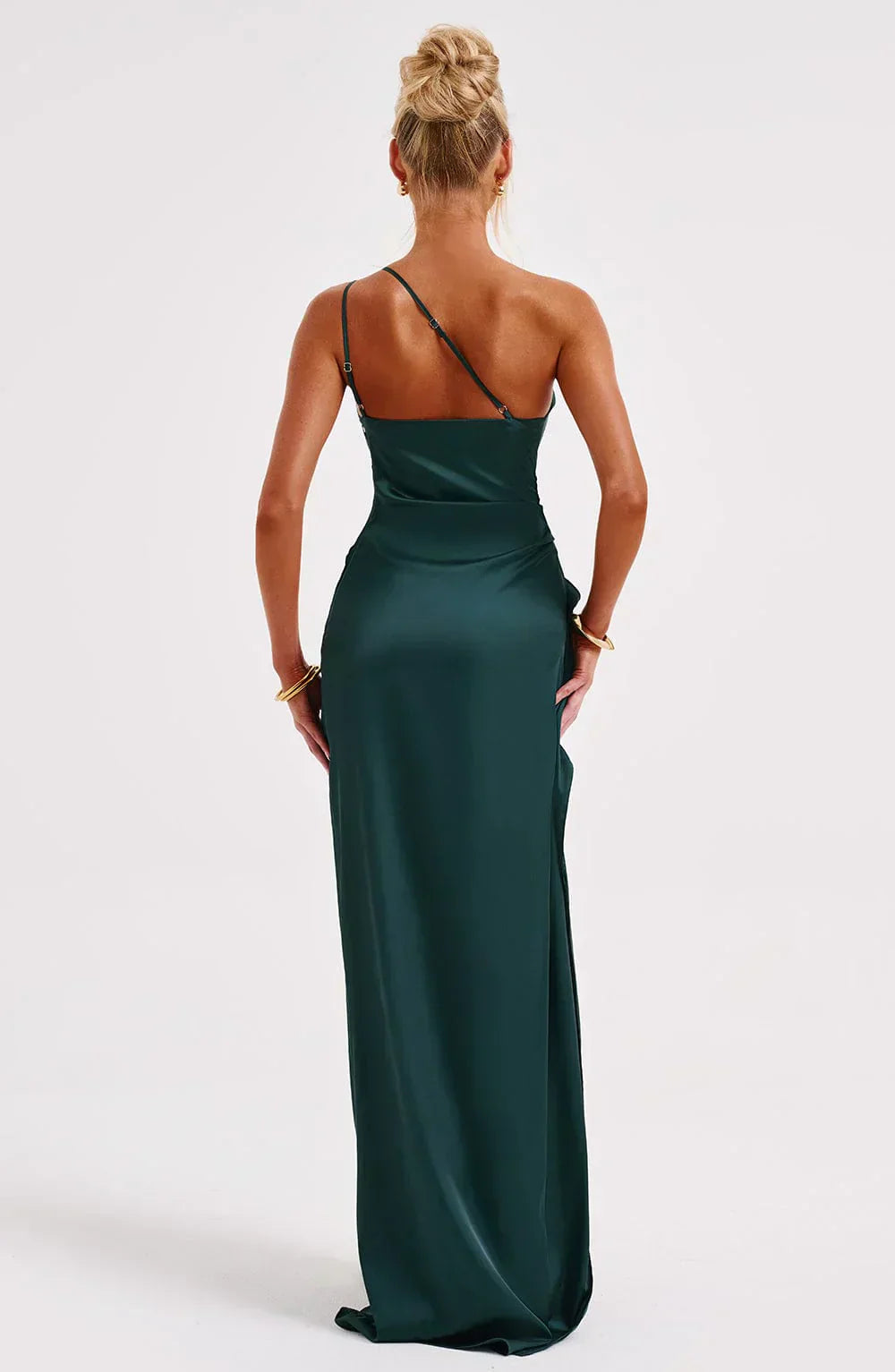 Women’s Asymmetric Evening Maxi Dress – Elegant Gown with High Split