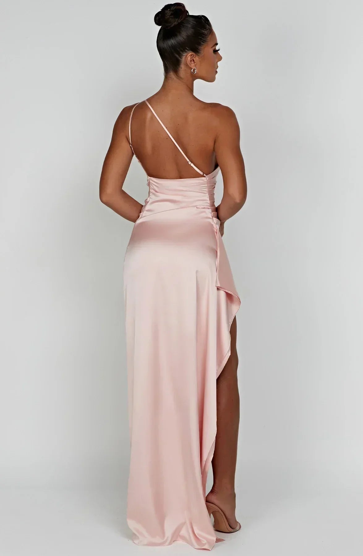 Women’s Asymmetric Evening Maxi Dress – Elegant Gown with High Split