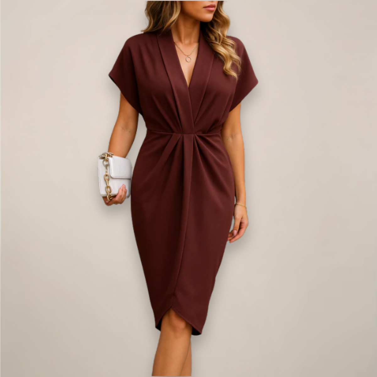 Women’s Midi Wrap Dress – Elegant Silhouette for All Occasions