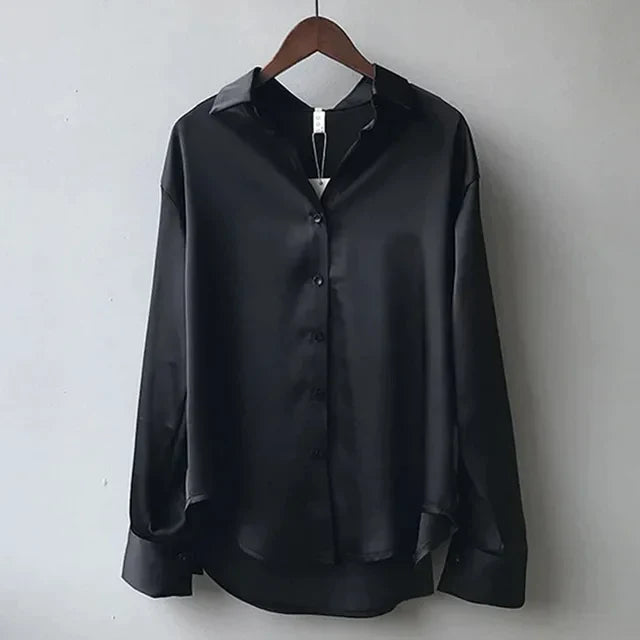 Women’s Satin Blouse – Relaxed Fit with Elegant Sheen