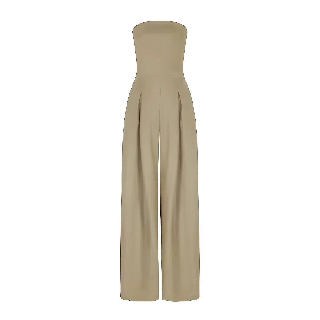 Women’s Tube Jumpsuit with Waist Sculpting Corset Effect – Elegant Slim Fit