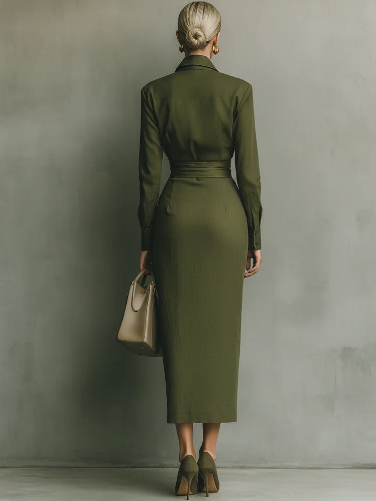 Noëlle™ | Maxi Dress in Army Green