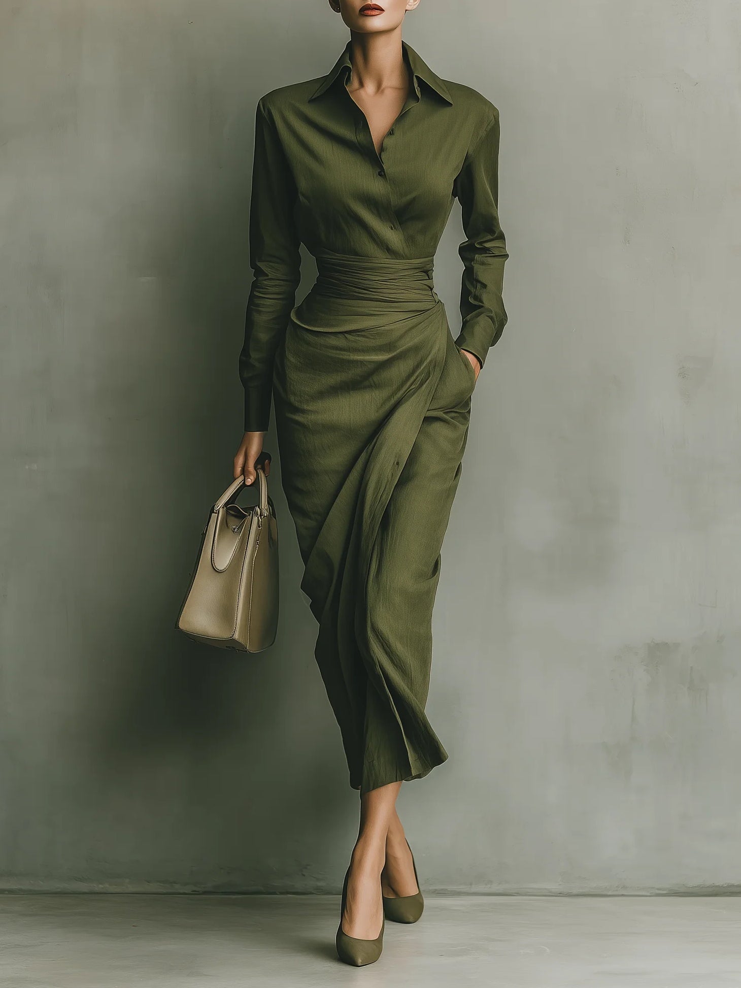 Noëlle™ | Maxi Dress in Army Green