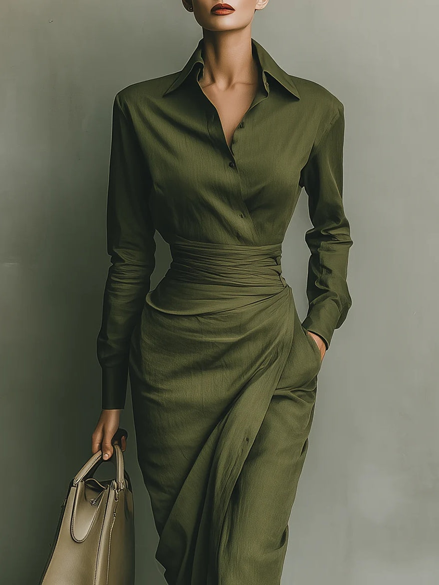 Noëlle™ | Maxi Dress in Army Green