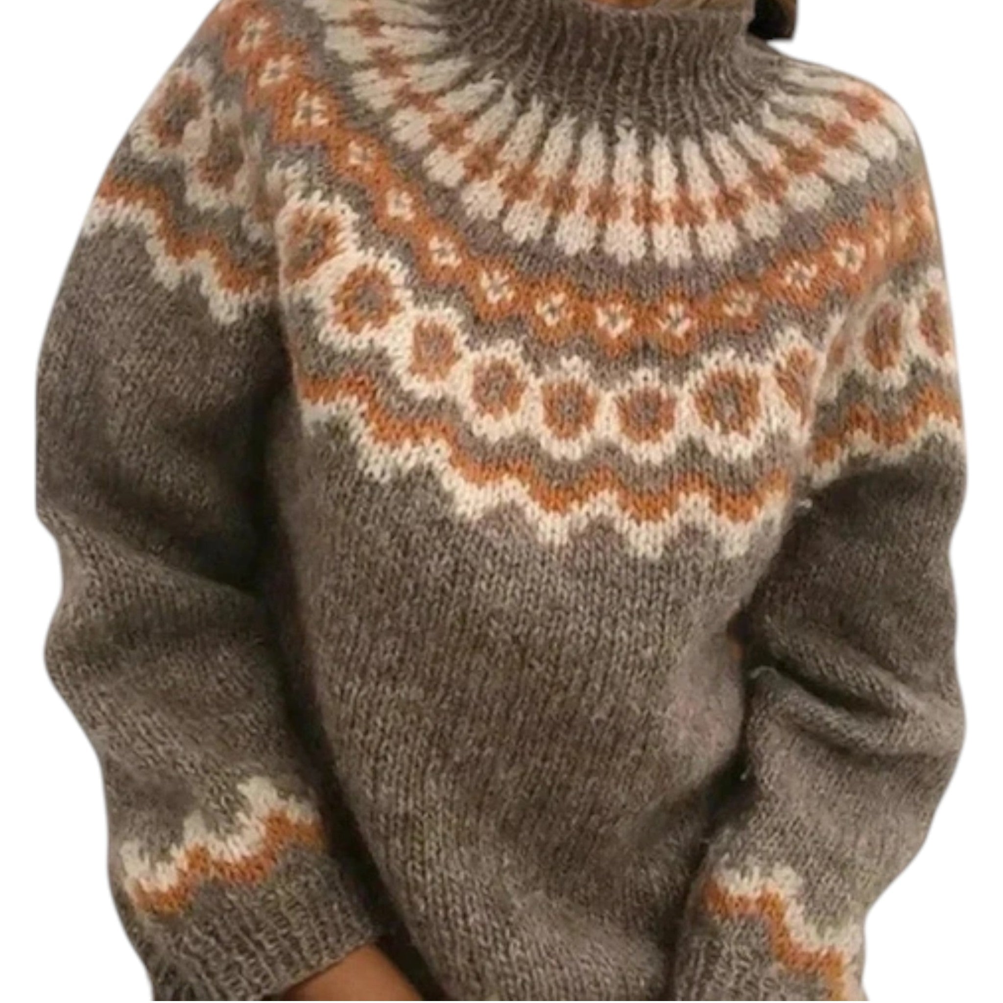 Yssa Icelandic Women's Pullover – 100% Mohair Knit Loose Fit with Nordic Pattern
