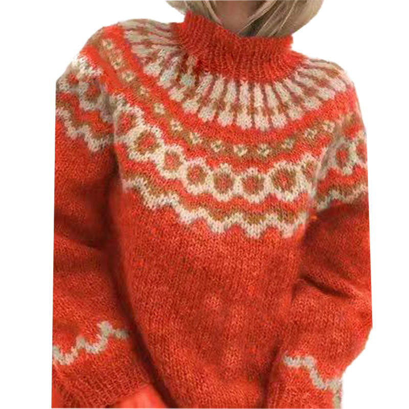 Yssa Icelandic Women's Pullover – 100% Mohair Knit Loose Fit with Nordic Pattern