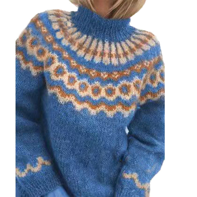 Yssa Icelandic Women's Pullover – 100% Mohair Knit Loose Fit with Nordic Pattern