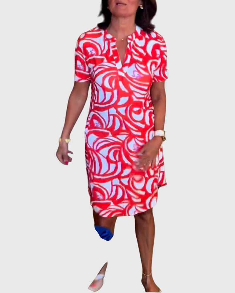 Short Sleeve A-Line Dress – Flattering Silhouette & All-Day Comfort