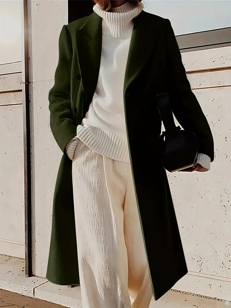 Mariana Manteau Long Femme – Elegant Cashmere Trench with Modern & Timeless Cut