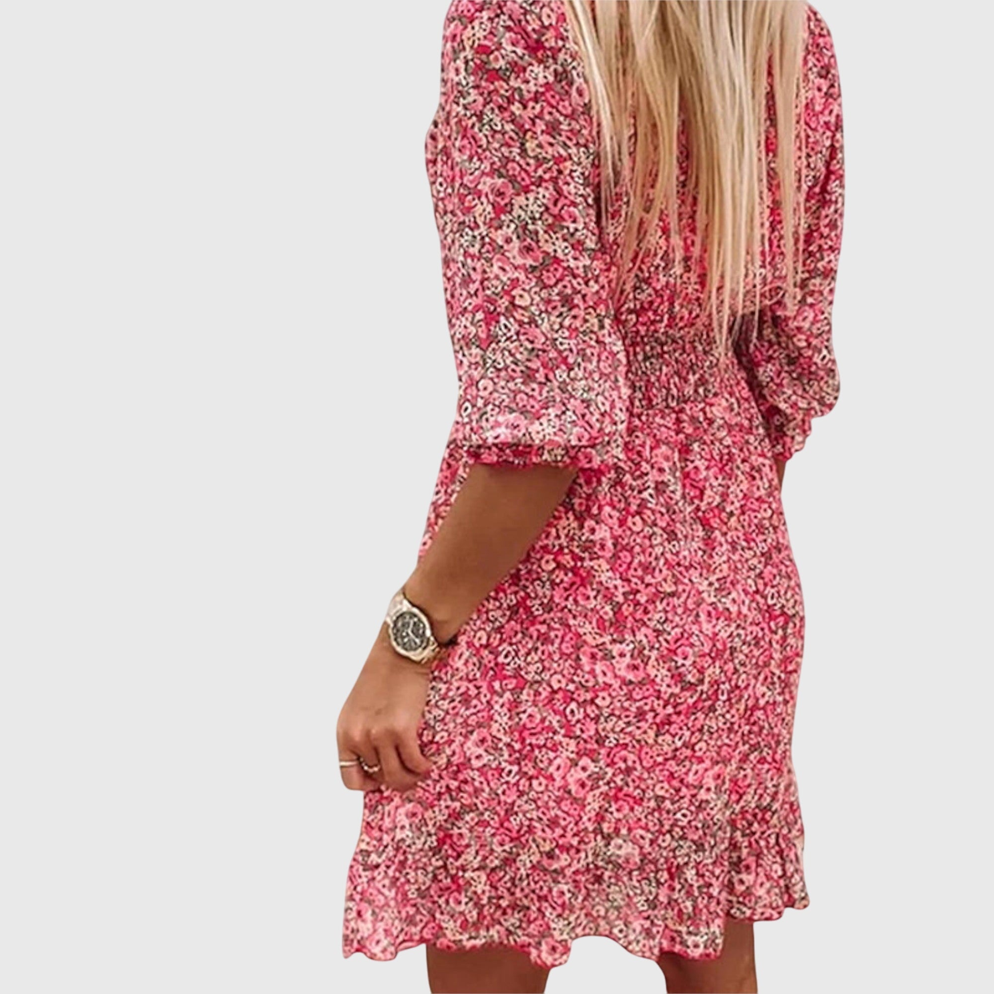 Floral Puff Sleeve Dress – Breathable Fabric & Lightweight Feel