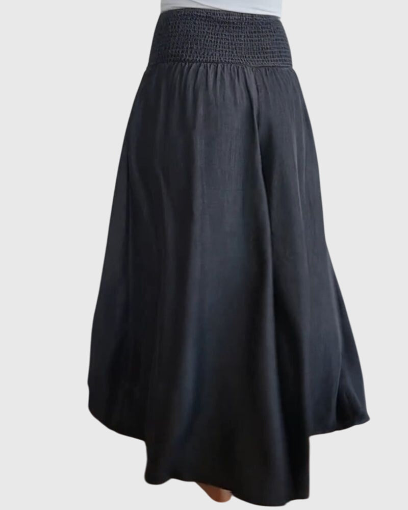 Denim Boho Comfortable Pants with Elastic Waistband – Waist-Defining Fit & All-Day Comfort